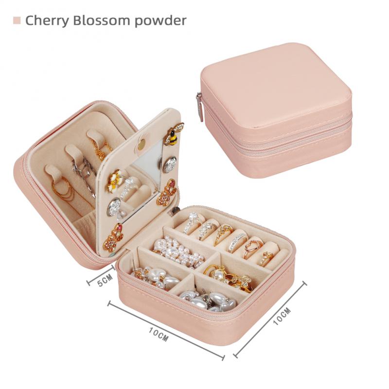 Portable Travel Jewelry Box with Mirror