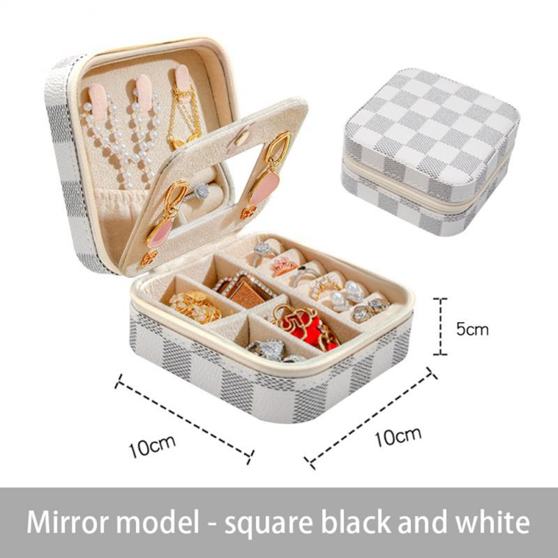 Portable Travel Jewelry Box with Mirror