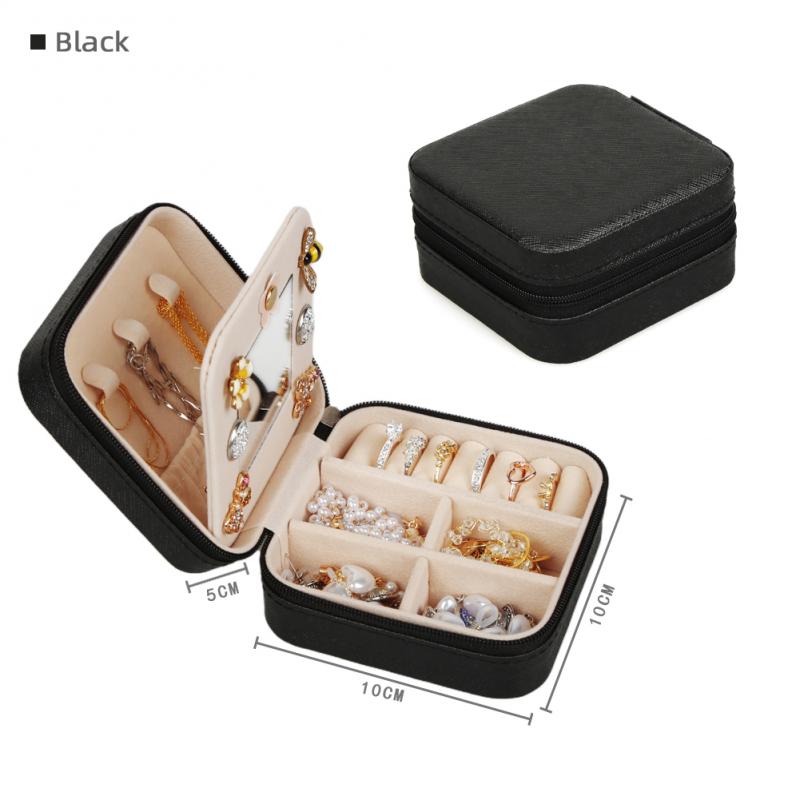 Portable Travel Jewelry Box with Mirror