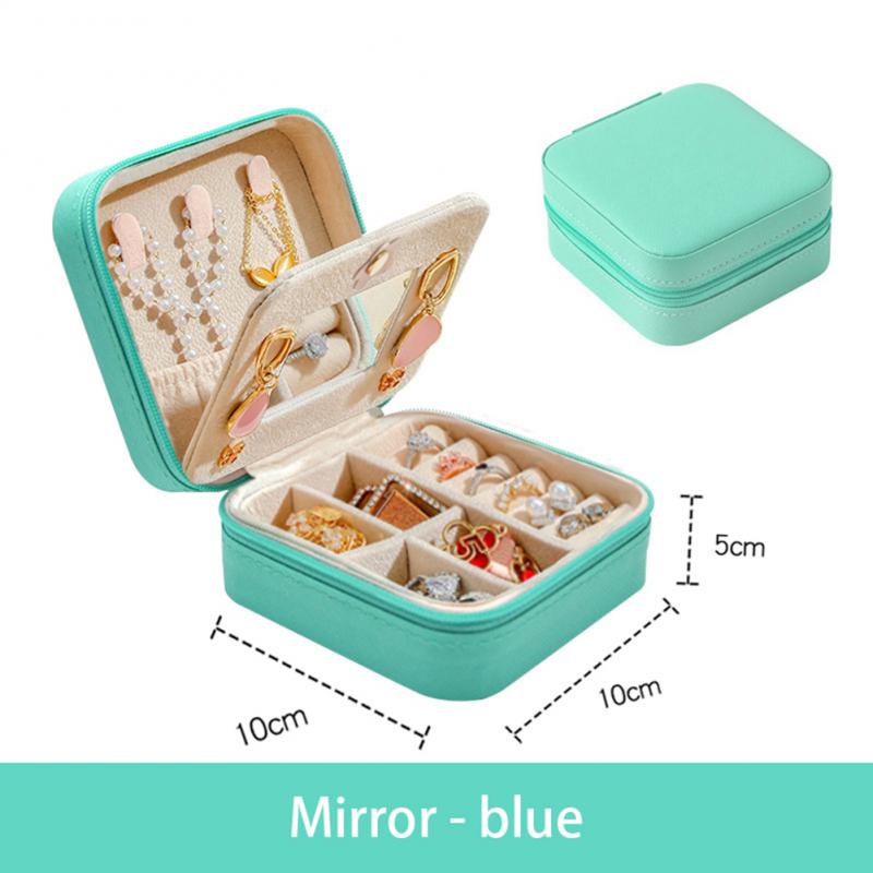 Portable Travel Jewelry Box with Mirror