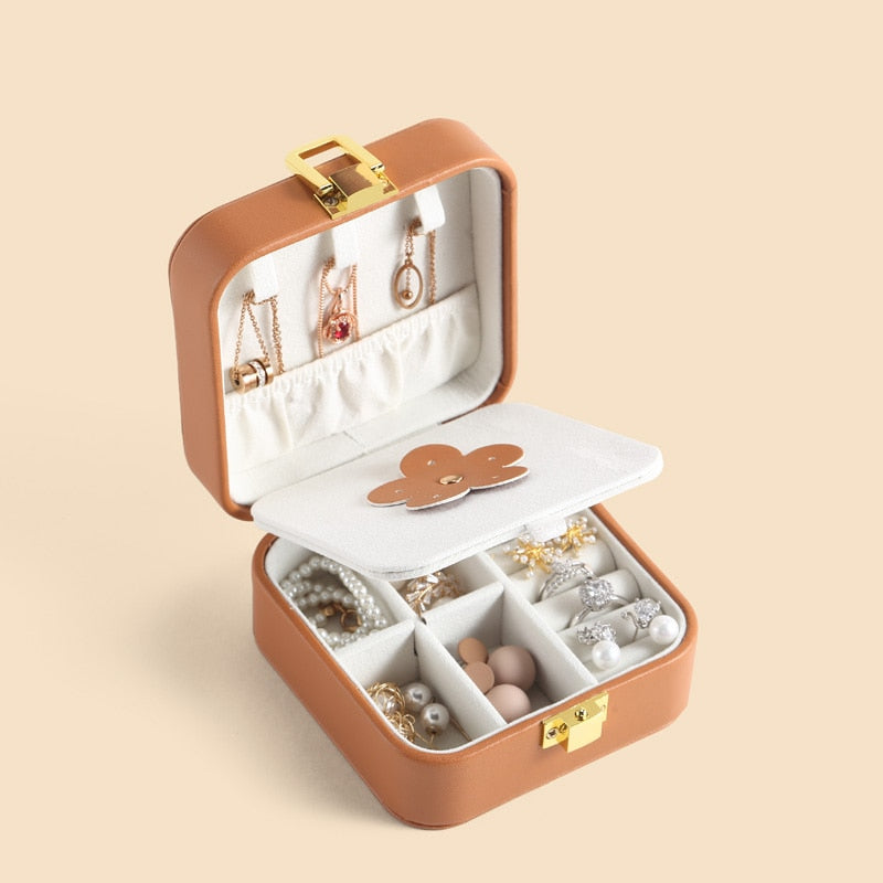 Mini Travel Jewelry Box with Mirror