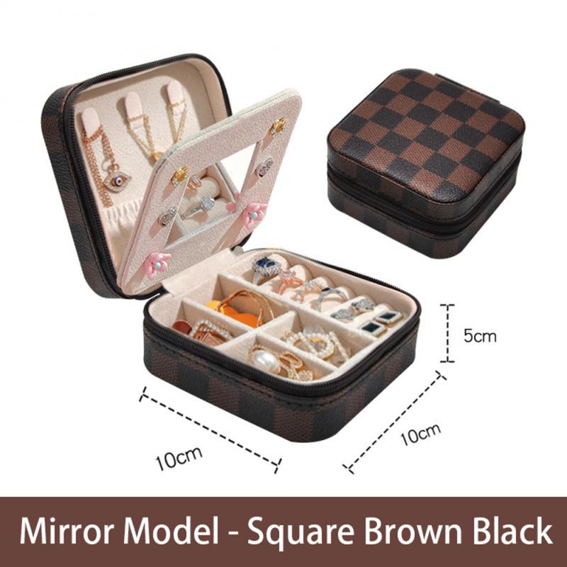 Portable Travel Jewelry Box with Mirror