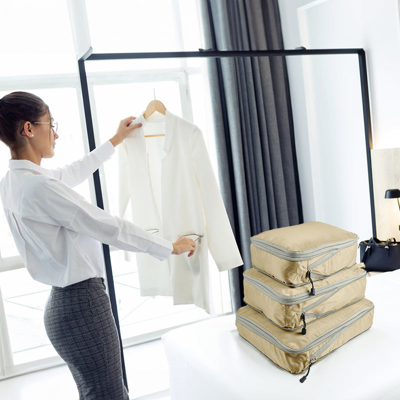 3-Piece Compression Packing Cubes for Travel