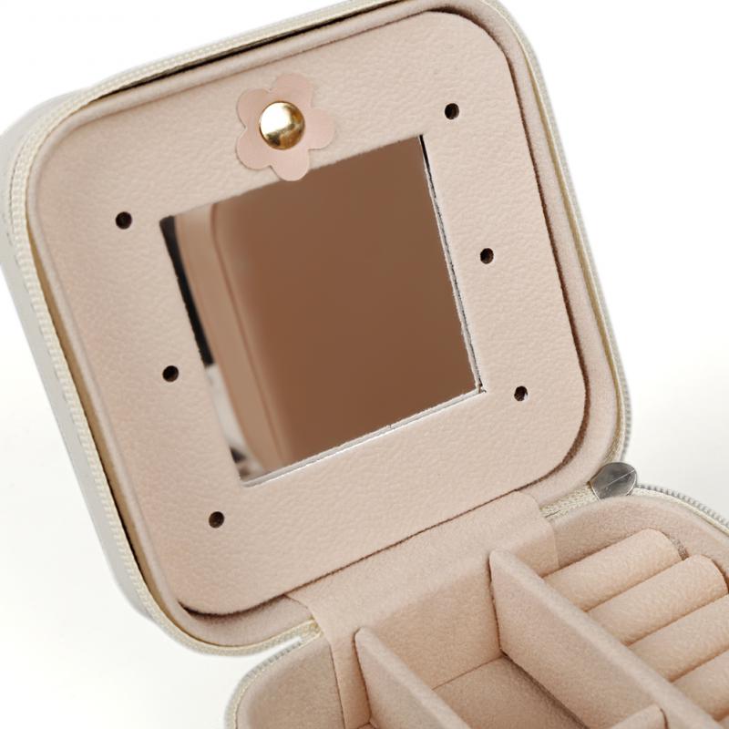 Portable Travel Jewelry Box with Mirror