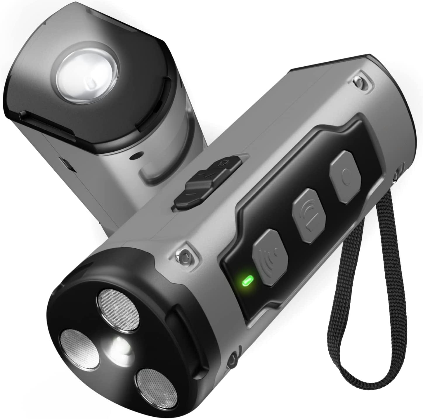 Ultrasonic Three-Head Sound Dog Repellent with Flashlight, Anti-Barking Device