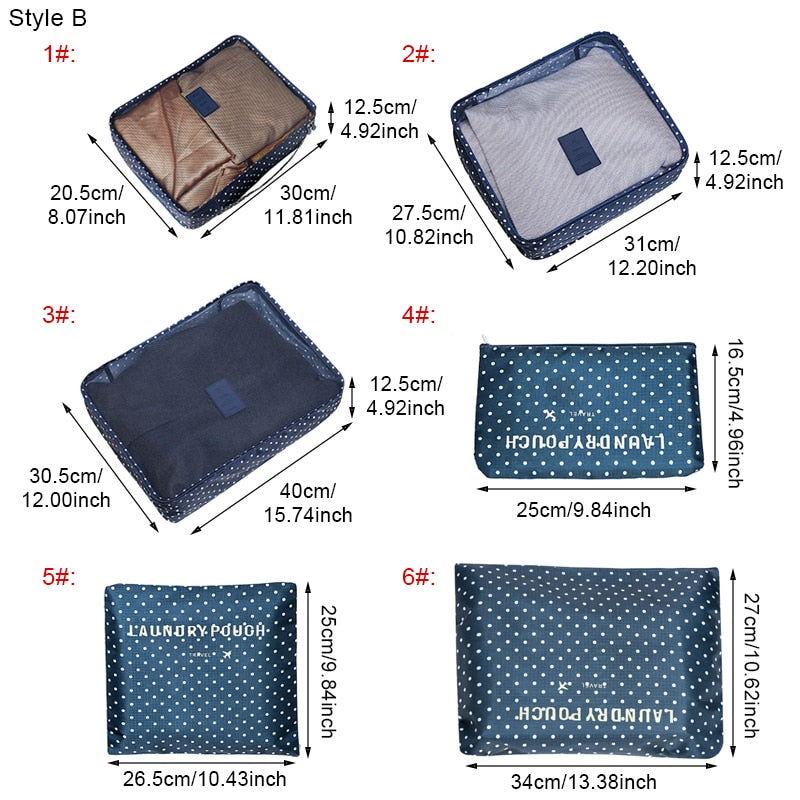 6-Piece Travel Packing Cube Organizer Set