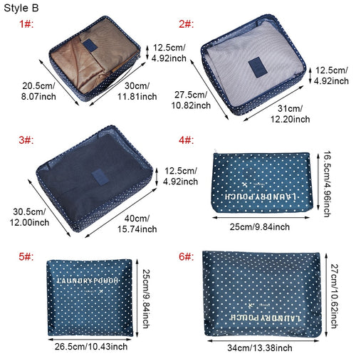 6-Piece Travel Packing Cube Organizer Set