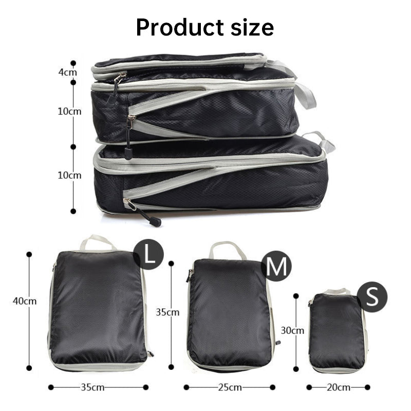 3-Piece Compression Packing Cubes for Travel