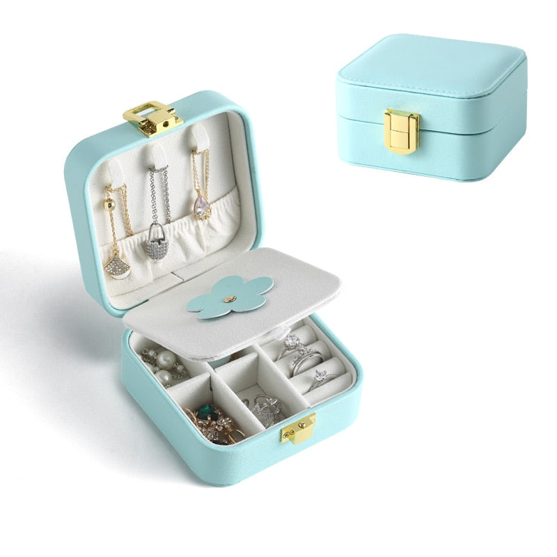 Mini Travel Jewelry Box with Mirror