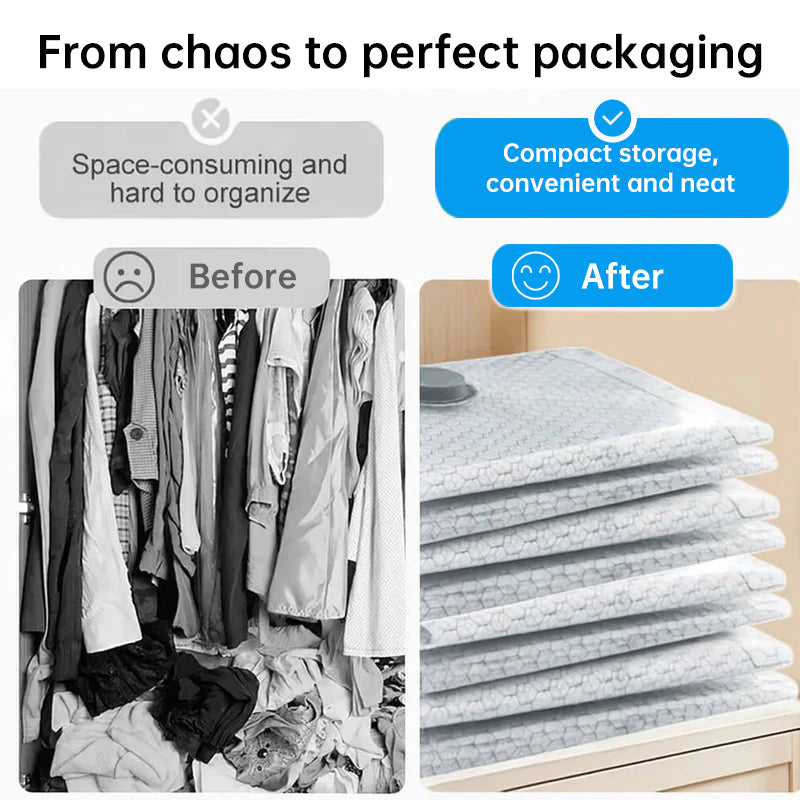 Rechargeable Travel Vacuum Storage Bags with Electric Pump – 9 Piece Set