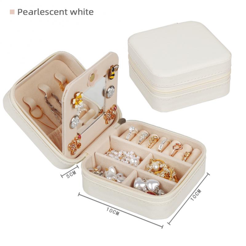 Portable Travel Jewelry Box with Mirror