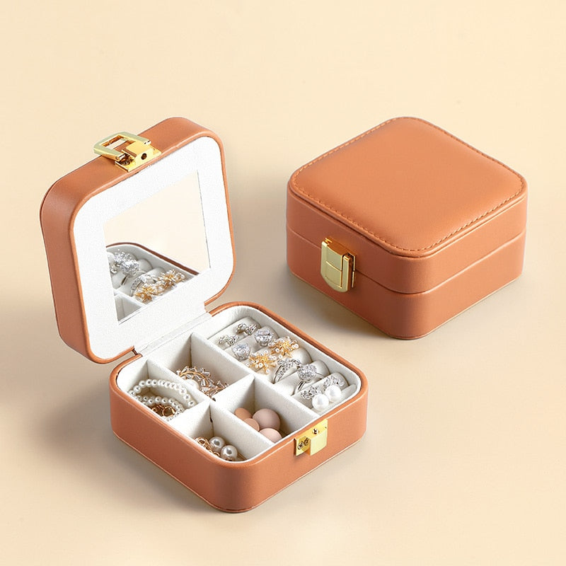 Mini Travel Jewelry Box with Mirror