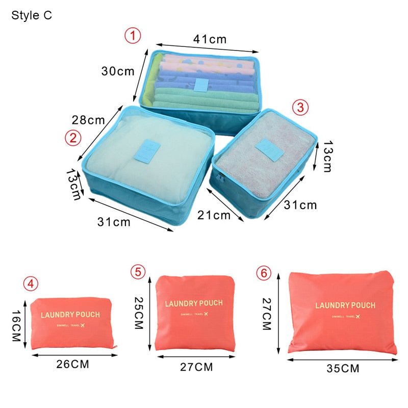 6-Piece Travel Packing Cube Organizer Set