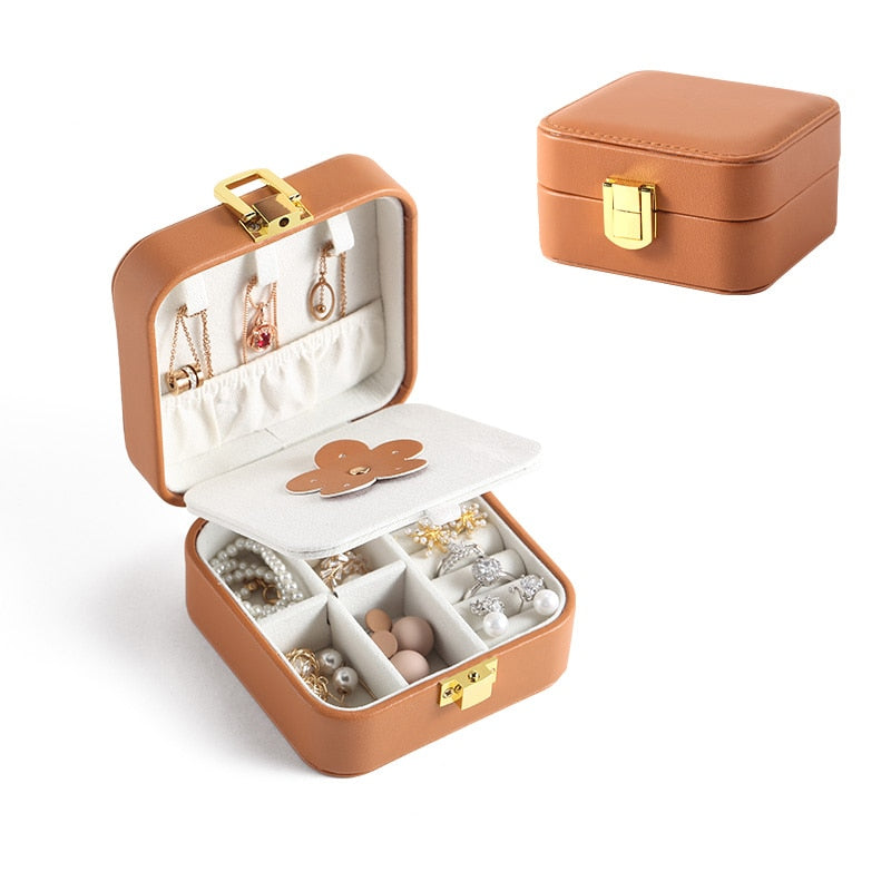 Mini Travel Jewelry Box with Mirror