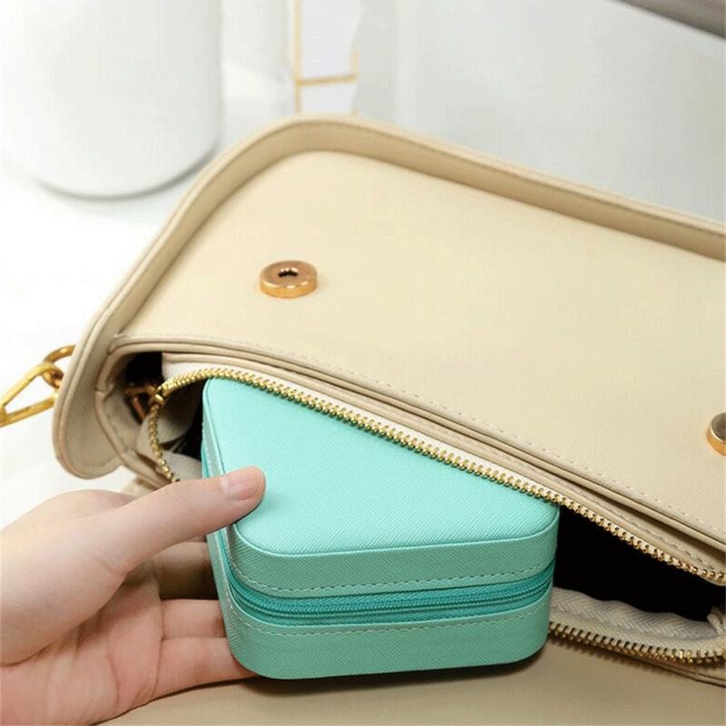 Portable Travel Jewelry Box with Mirror