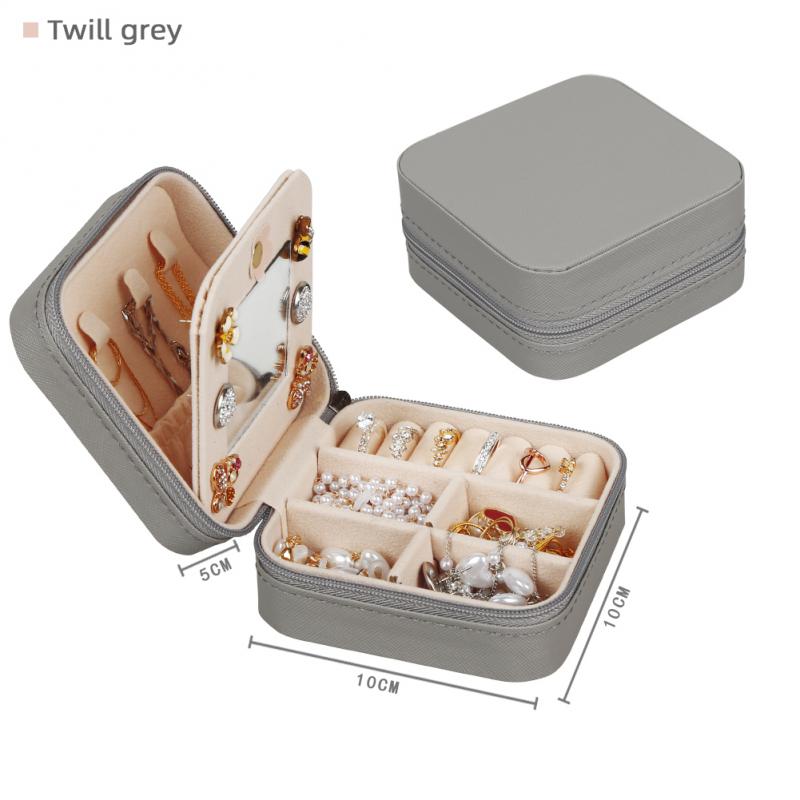 Portable Travel Jewelry Box with Mirror