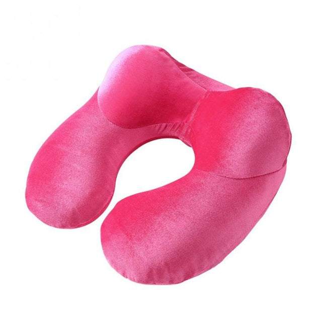 Inflatable U-Shaped Travel Neck Pillow