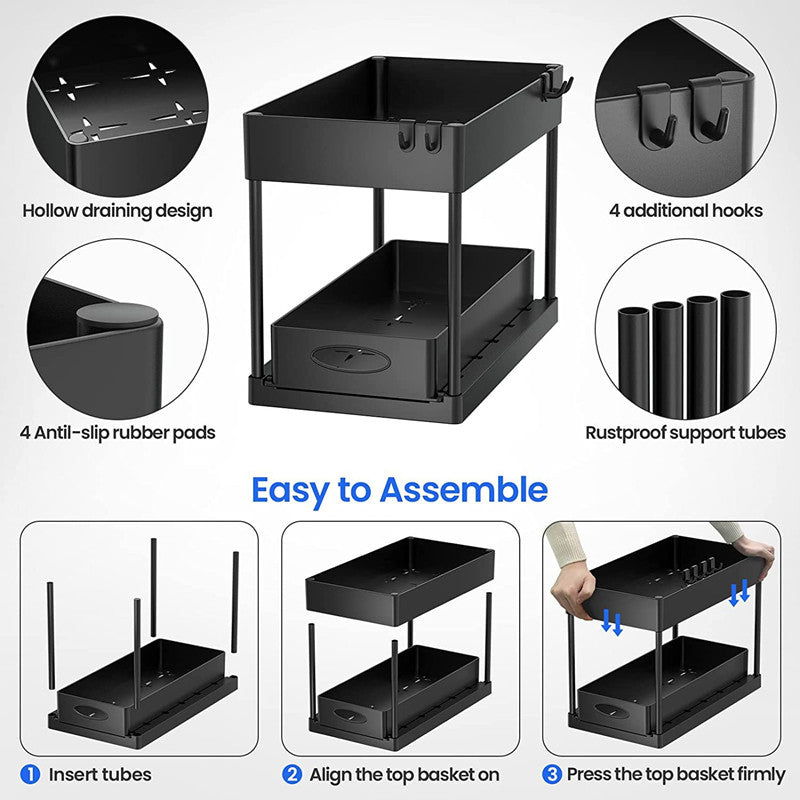 2-Tier Pull-Out Under-Sink Organizer