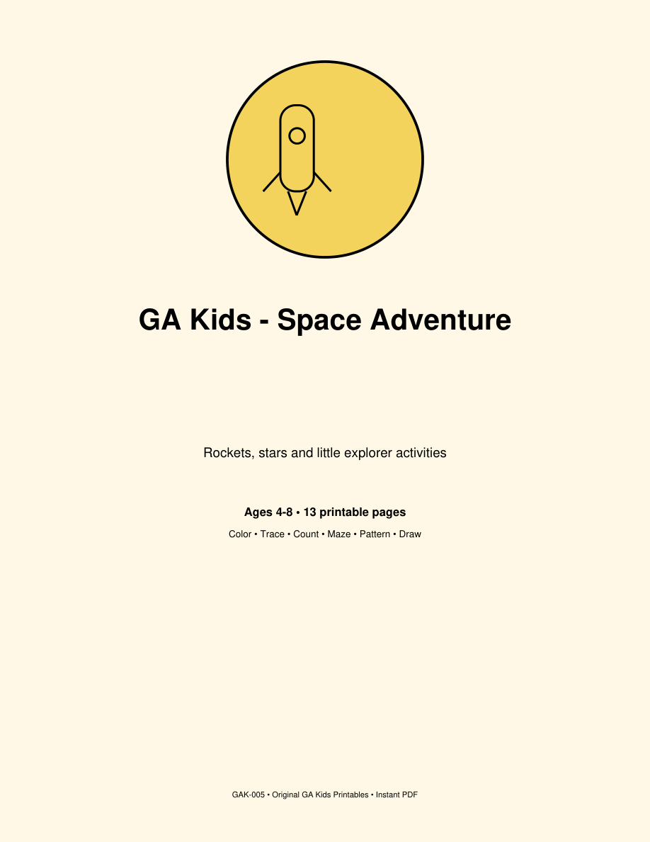 Portada de Space Adventure, GA Kids