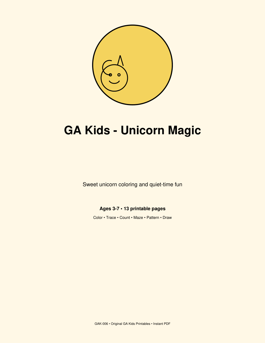Portada de Unicorn Magic, GA Kids