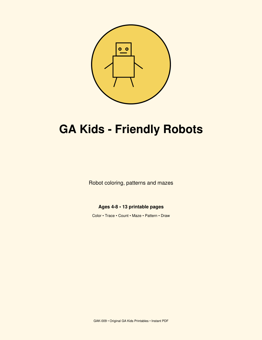 Portada de Friendly Robots, GA Kids