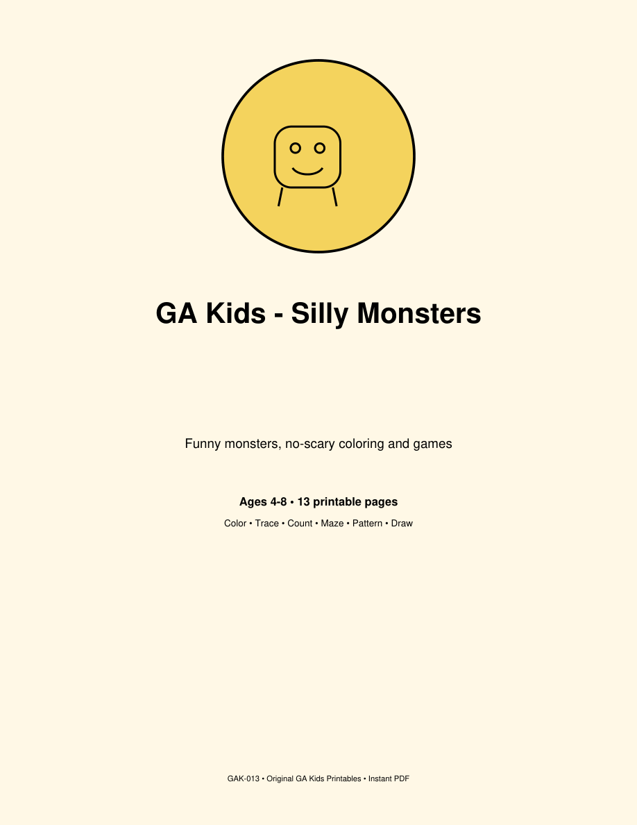 Portada de Silly Monsters, GA Kids