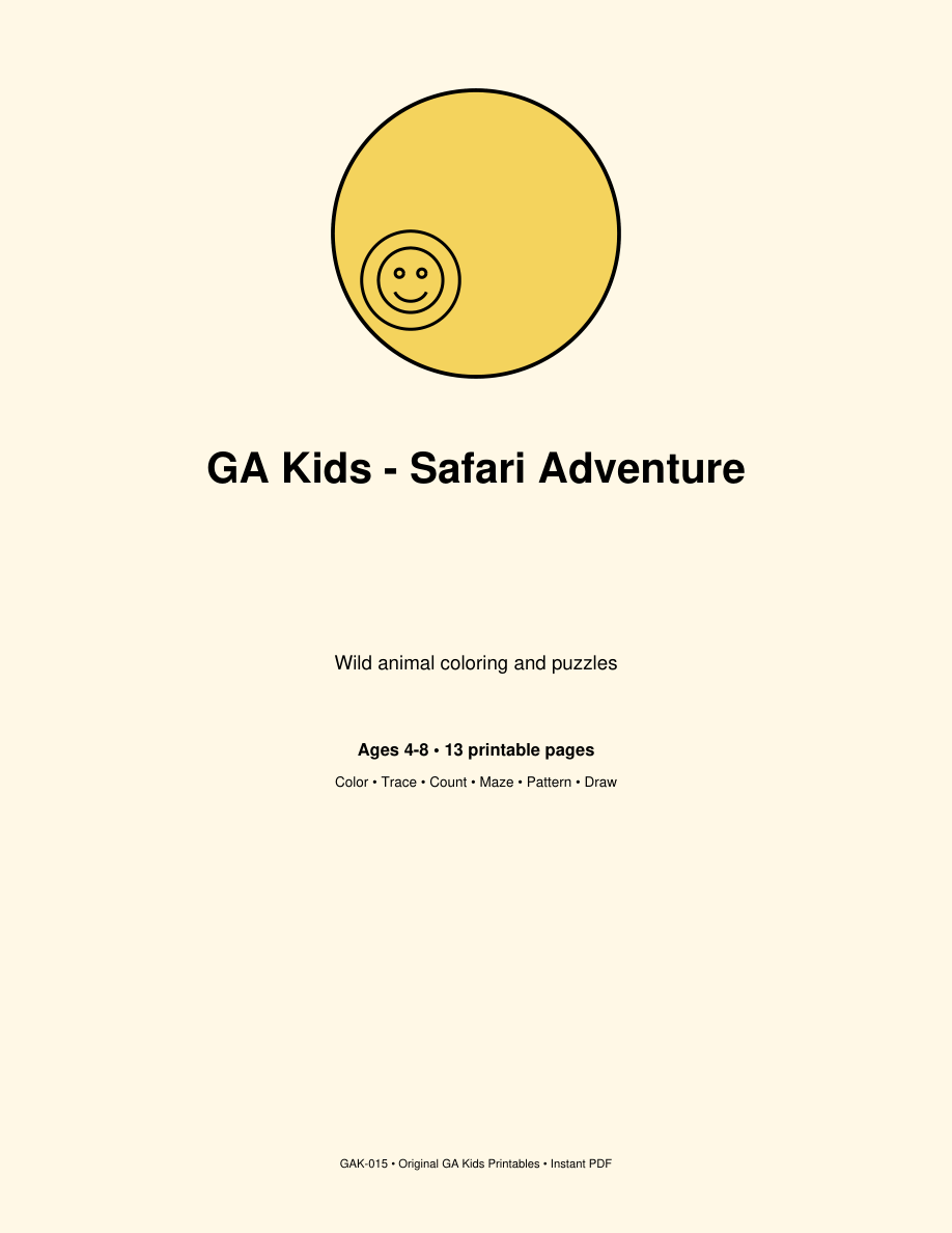 Portada de Safari Adventure, GA Kids