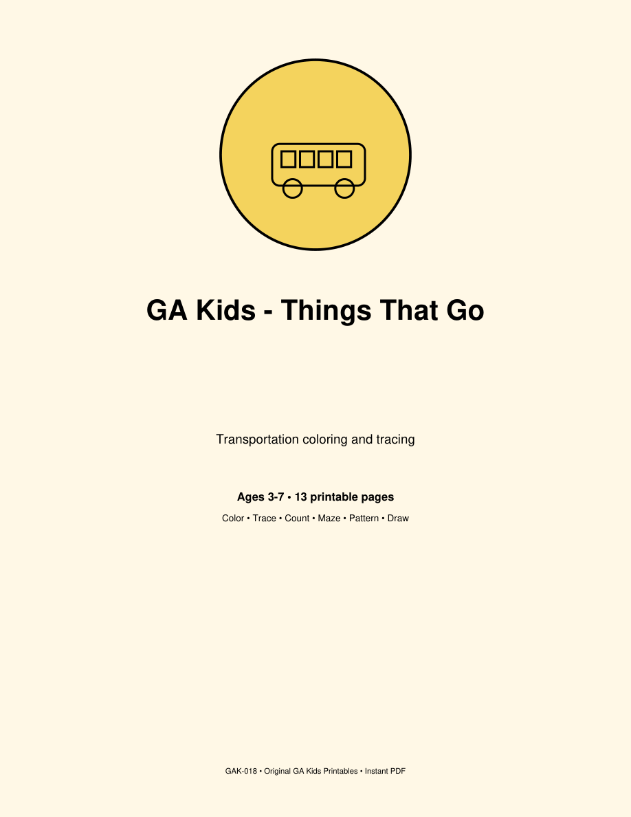 Portada de Things That Go, GA Kids