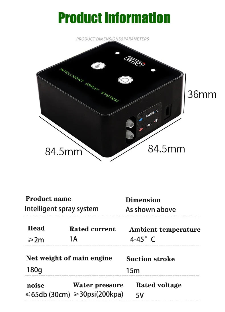 Rainforest Sprayer WiFi Control Automatic Mist Rainforest Timing Spray System Kit Irrigation Timer Reptile Sprayer Humidifier