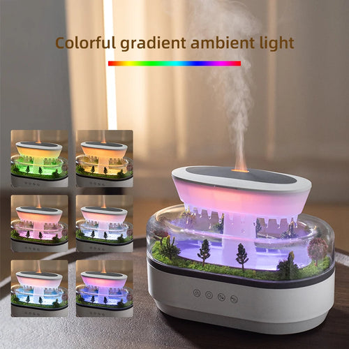 Aroma Humidifier Raindrop Air Humidifier Colorful Light White Noise Essential Oil Diffuser Home Ultrasonic Fragrance Diffuser