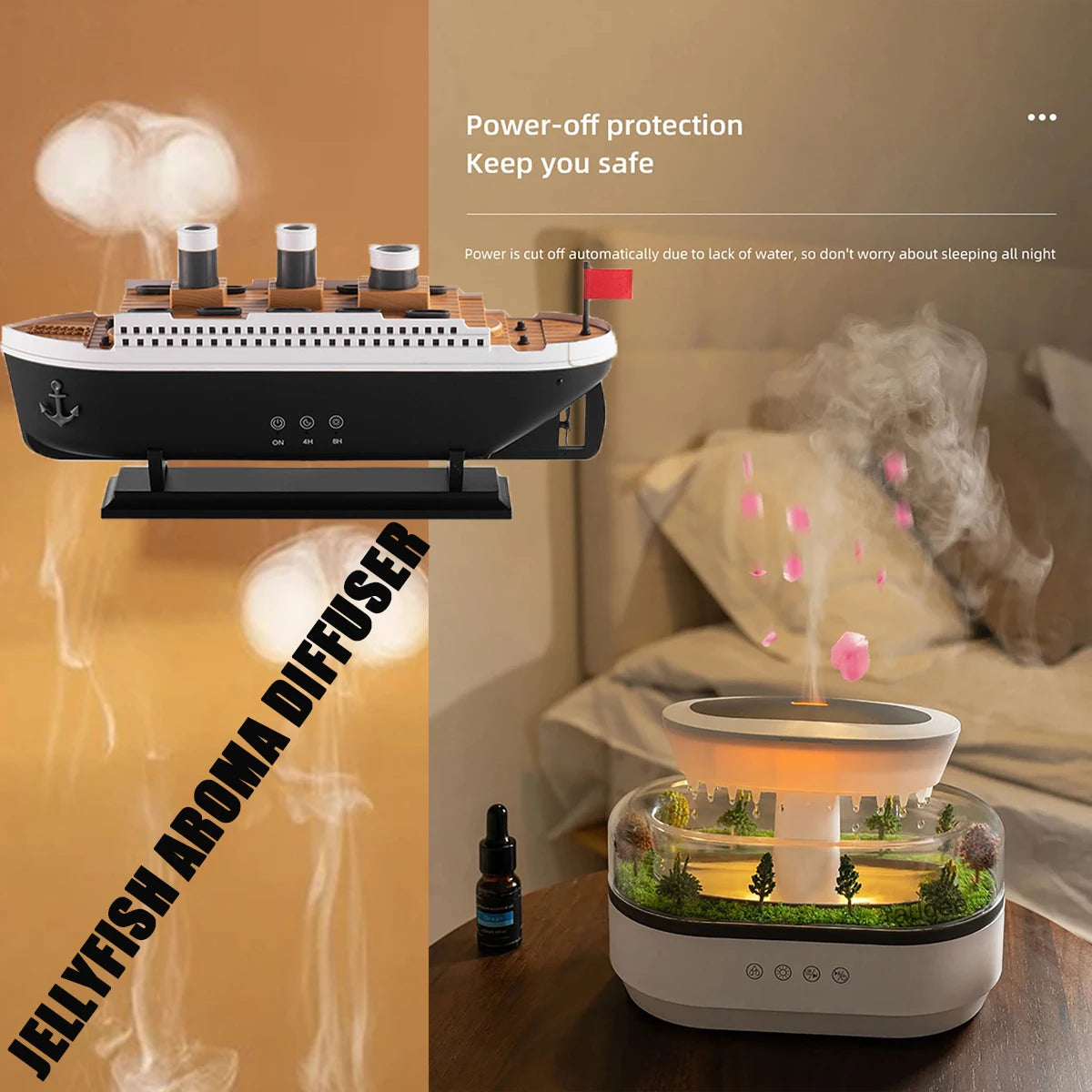 Aromatherapy Humidifier Raindrop Air Humidifier Color Light White Noise Essential Oil Diffuser Household Ultrasonic Aromatherapy